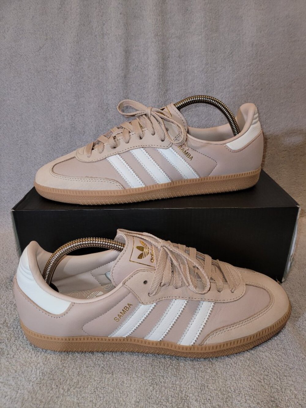 Adidas Samba Women's Size 9.5 OG Sneakers Wonder White Taupe Tan IE6523 (#2212)